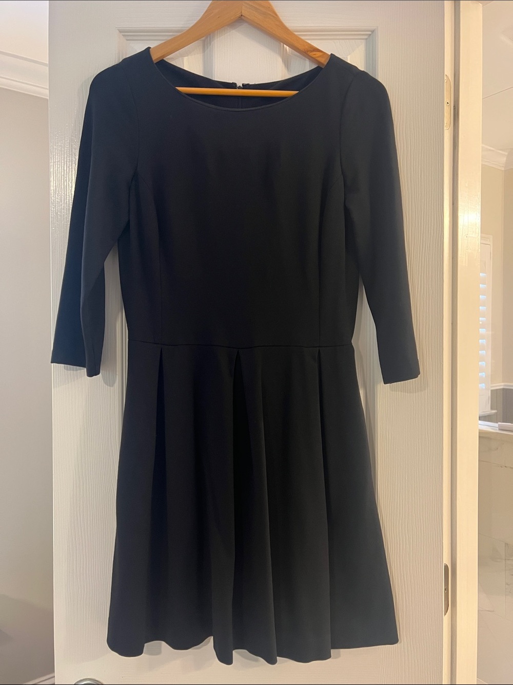 Banana Republic Black Long-Sleeve Fit & Flare Dress